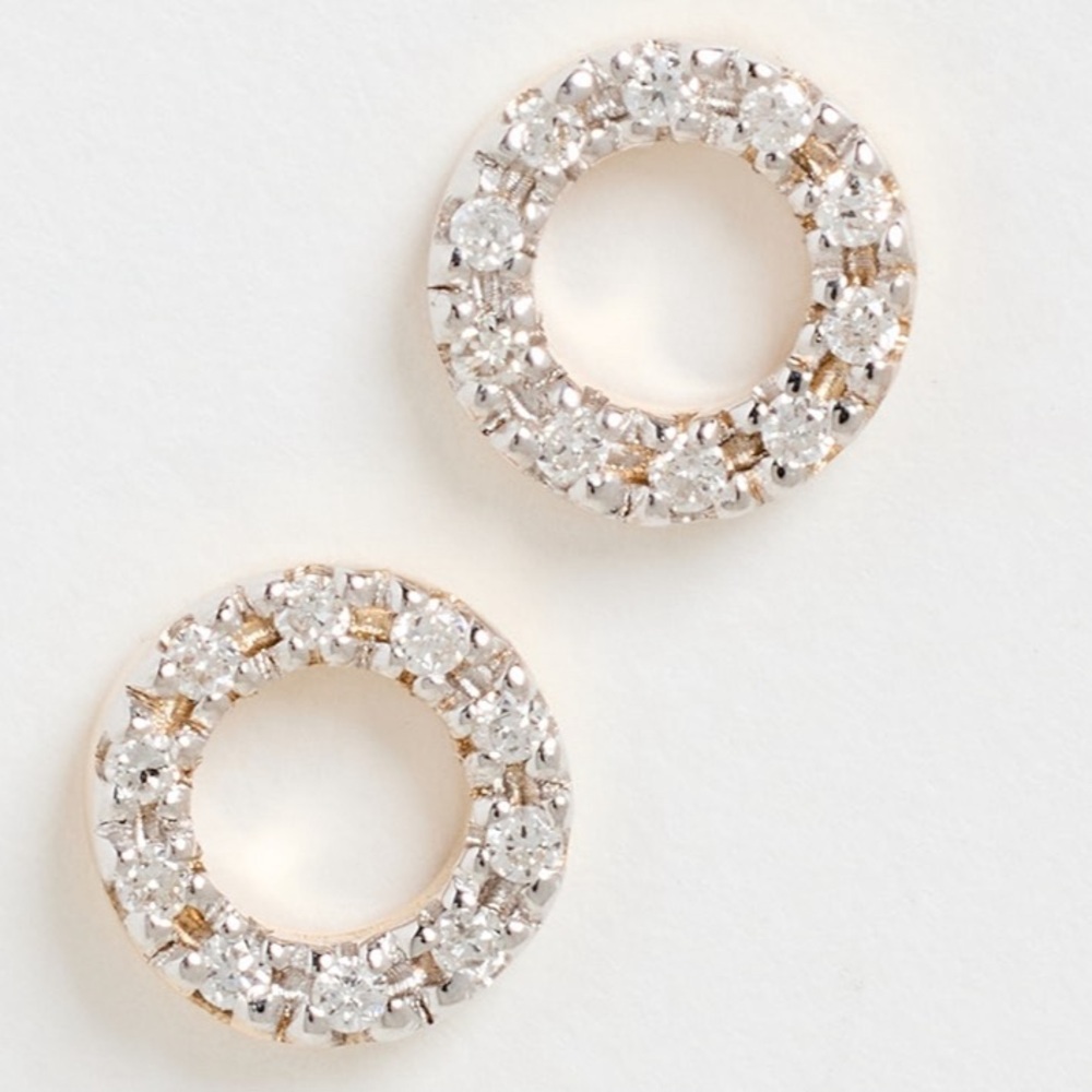 Mateo Circle Diamond Earrings - with box! $840 retail